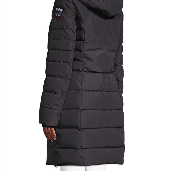 Pajar Fox Trim Hooded Parka Down Coat - Picture 3 of 8